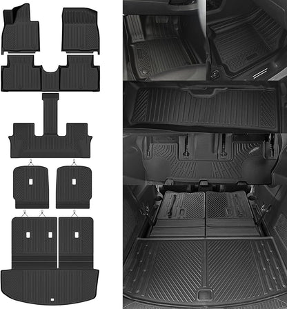 Custom Fit Floor Mats for 2026 Hyundai Palisade Gas 7 Seats/Captain Seat (Not for SE), All Weather TPE Floor Liners with Trunk Mat & Backrest Protectors, Odorless Full Set Interior Accessories