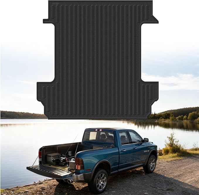 GEEDAR Heavy Duty Rubber Bed Mat for 2019-2026 Chevy Silverado/GMC Sierra 1500 Accessories 5'8'' Vehicle Bed, Bed Liner for Chevy Silverado GMC Sierra 1500, Black