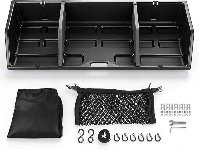 GEARLAST 52 inch Truck Bed Cargo Box, Truck Bed Organizers and Storage,Truck Bed Storage System with Isolation Netting and Tarpaulin, Tailgate-Slide Design for Effortless Loading/Unloading