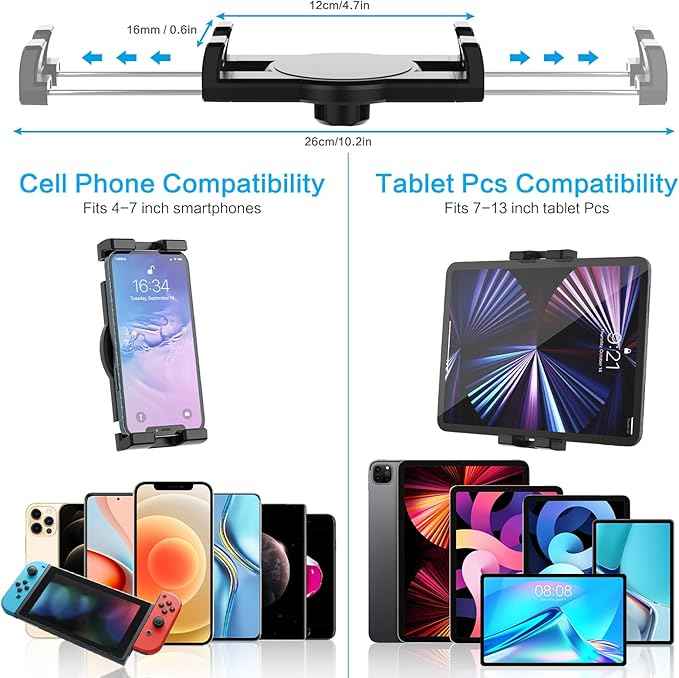 Vent Tablet Mount for Car [Super Stable Durable] Air Vent Car Tablet Holder Powerful Vent Clip for 4-12.9" Tablets & Phones, iPad Pro/Air/Mini, Galaxy, Lenovo, Fire, iPhone Series