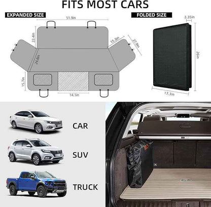 YJGF Back Seat Extender,Dog Seat Cover for Back Seat,Hard Bottom Car Seat Cover for Dogs,Dog Hammock for Car,Back Seat Pet Cover for Dogs（Grey,for Car/SUV/Small Truck）