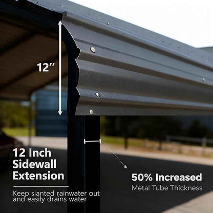 20x30 FT Heavy Duty Metal Carport Galvanized Steel Carport Shelter for 2 Car Extra Large Canopy for Dual Vehicle, RV Boat Storage All Weather Protection Garage Party Tent