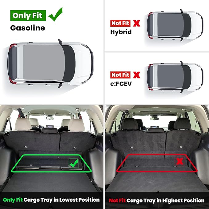LASFIT Full Set Floor Mats for Honda CR-V 2026 2025 2024 2023 (Gasoline Only), All Weather TPE Custom Fit Floor Liners 1st & 2nd Row & Seat Back Mat & Cargo Mat (Lower Position)