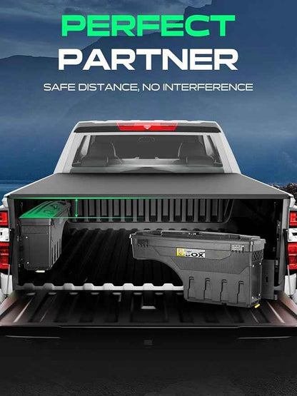 YHTAUTO Set of 2 Truck Bed Storage Tool Box Lockable Compatible with 2015-2023 Chevrolet Colorado GMC Canyon, 2019-2021 Fits 74" Bed, Swing Waterproof Wheel Well ToolBox