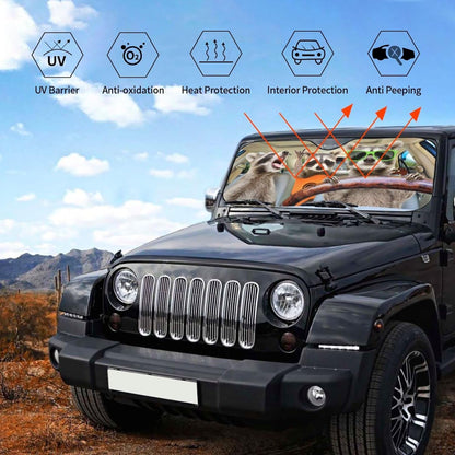 Raccoon Driving Car Windshield Sunshade Front Window Sun Visor Protector Foldable Shield Cover for Truck SUV
