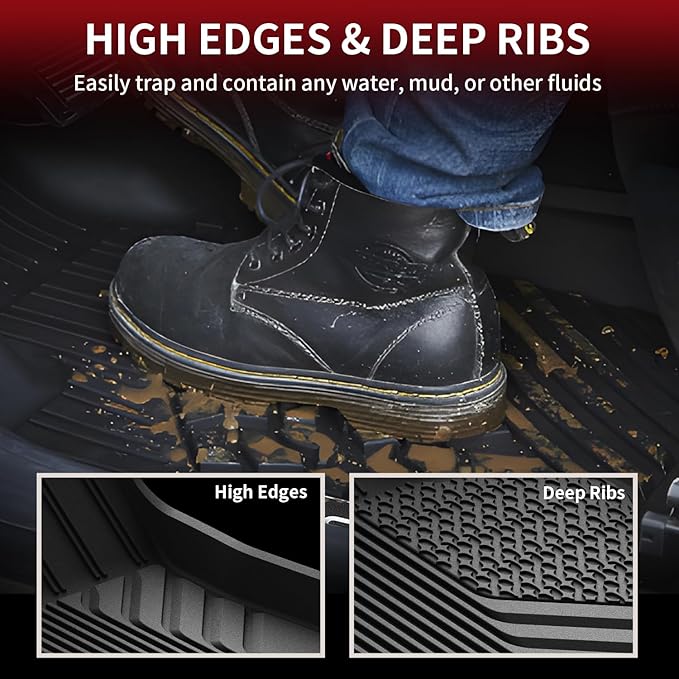 LASFIT Floor Mats Fit for Subaru Forester 2019-2024, All Weather TPE Custom Fit Easy Clean Durable No-Curling Floor Liners for Subaru Forester 2024 2023 2022 2021-2019 1st & 2nd Row Car Mats