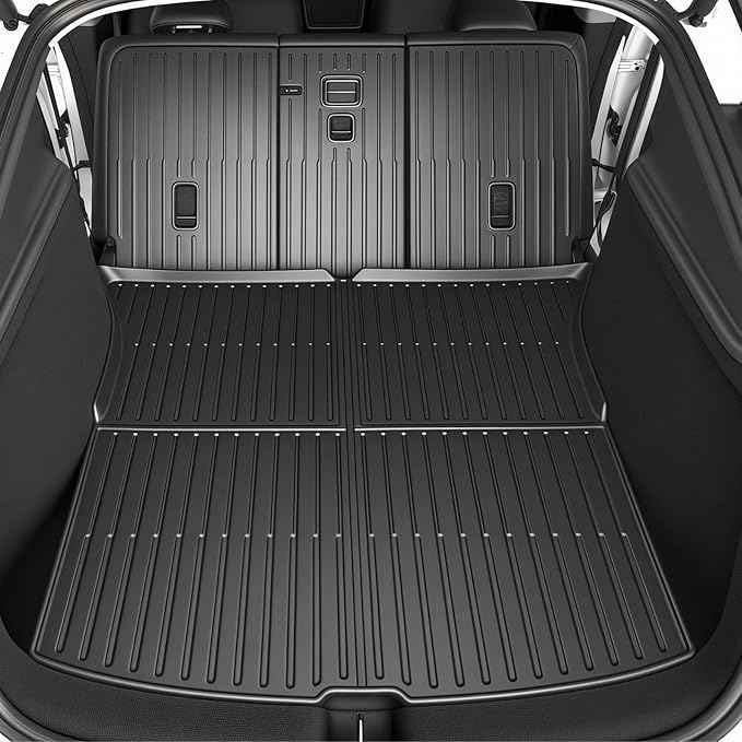 SUPER LINER Tesla Model Y Juniper 2025 2026 Floor Mats & Cargo Liners Full Set 9 PCS Extra-Thick TPE CabinProtect™ for 5-Seater | All-Weather Pet & Child-Friendly Accessories(Not for Standard)