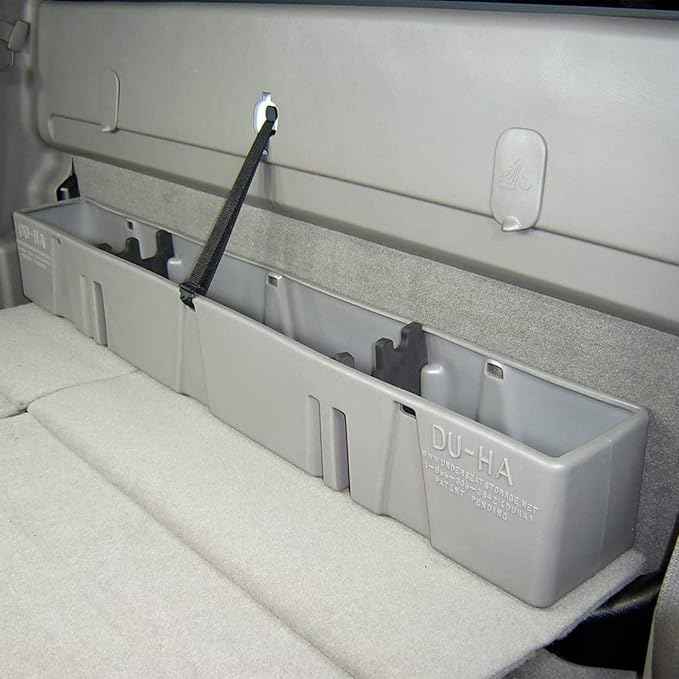 DU-HA 10013 Black Behind the Seat Storage for 00-07 Chevrolet Silverado and GMC Sierra Heavy Duty Crew Cab