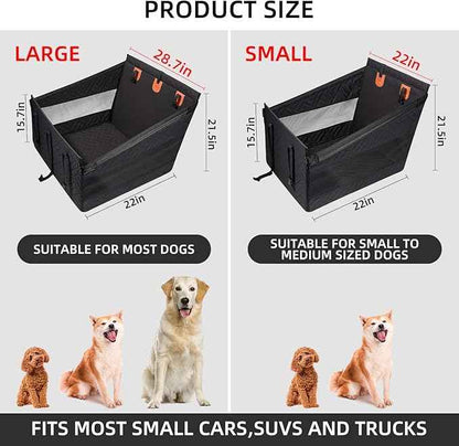 Medium Dog Car Seat,Back Seat Extender for Dogs,Waterproof Large Dog Seat Cover for Backseat, Pet Bed for Car Hammock(Black-s)