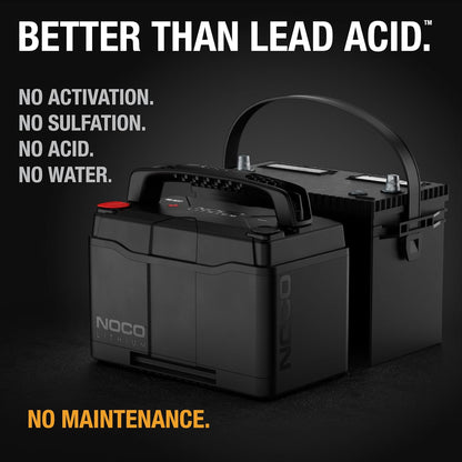 NOCO Lithium NLX27: 12V Dual-Purpose LiFePO4 Lithium-Ion Battery - 100Ah Deep-Cycle and 1400A Group 27 Starter Battery - UL Listed - Built-In Dynamic BMS