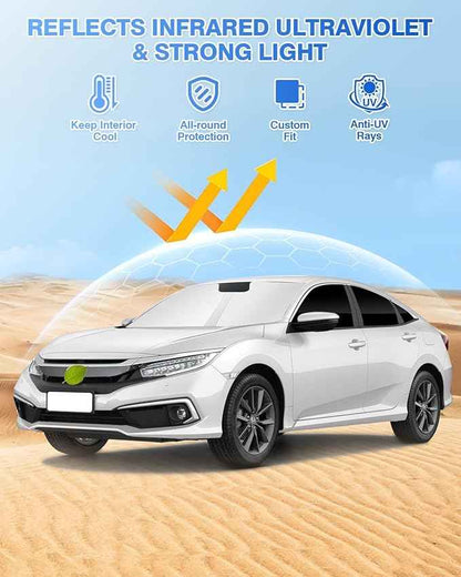 Windshield Sun Shade for Honda Civic 10th Gen 2016-2021 (NOT for Hatchback) Side Rear Window Shade Cover Set Full Window Sun Visor Blocker Privacy Cover Keep Vehicle Cool Black 8PCS