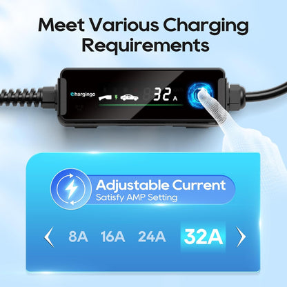 Level 1-2 Tesla Charger (32A,240V,NEMA 14-50P) with 25FT Charging Cable,ETL & FCC Listed,Home/Outdoor Portable Tesla Charger for All Tesla Models 3/Y/S/X/Cybertruck,Timing Delay