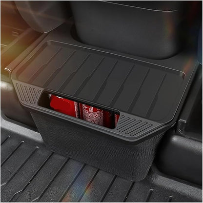 NanDeZ Compatible For Tesla Model Y 3 2022 2023 TPE Rear Center Console Storage Box Car Console Organzier Tray Case Trash Can Car Accessories, Black