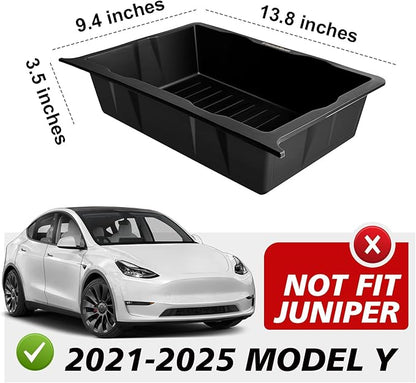 Under Seat Storage Box 2PCS Compatible with 2020-2025 Tesla Model Y Accessories Custom Fit Underseat Organizer Hidden Design Non-slip Underseat Rubbery Bins (NOT for Juniper)