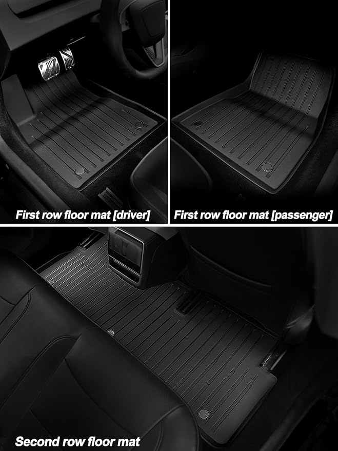 Floor Mats for 2025 2024 Tesla Model 3 Highland, All Weather TPE Cargo Liner Floor Mats Frunk Trunk Mats fit Tesla Model 3 Accessories 2024 2025, 6 PCS