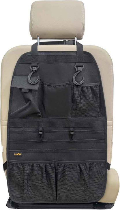 Car Seat Back Organizer, Heavy Duty Back Seat Organizer with Multiple Storage Pockets, Work Truck & SUV Seat Back Storage Bag for Tools, Tablet, Bottles & Essentials – Universal Fit
