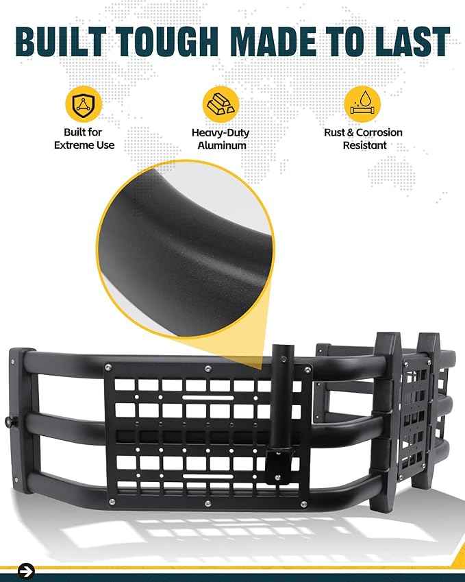 Truck Bed Extender for Ranger 2011-2025, Tailgate Mount Cargo Extension with MOLLE Panel and Flag Pole Mount, Fold-in/Fold-Out Pickup Storage