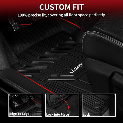LASFIT Floor Mats for Nissan Rogue 2014-2020 (Not Fit Rogue Sport or Select), All Weather TPE Custom Fit Durable Floor Liners for Rogue S/SV/SL 2020 2019 2018 2017-2014 1st & 2nd Row Car Mats