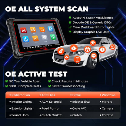 Autel MaxiPRO MP900-BT KIT Scanner: 2025 Level-up of MP900Z-BT, MP808BT Pro, MP808BT KIT with DoIP CAN-FD, 40+ Services, OE ECU Coding, 11 PCS OBD1 Cables, Bi-Directional, 150+ Makes, FCA Renault SGW