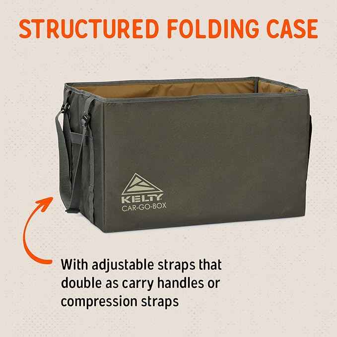 Kelty CARGO Box – Camping, Tailgating, Travel Organization Kit, Large Structured Tote + 3 Individual Pods Storage for Trucks, Vans, SUVs Cars – Color Coded Packing Cubes, Rugged + Water Resistant 45L