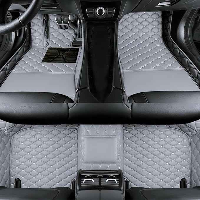 Yaruicar Custom Car Floor Mats for 2002-2026 Cadillac ATS CTS CT6 DTS Escalade Lyriq GT4 Optiq SRX SLS XT4 XT5 XT6 XTS Car Full Coverage Non-Slip Floor Liners (Gray)
