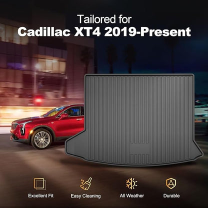 2025 XT4 Cargo Liner | Custom Fit Trunk Mat for 2019-2025 Cadillac XT4, All Weather Rear Cargo Mat 3D Waterproof Durable Odorless Trunk Liners for 2025 XT4 Cargo mat, Black