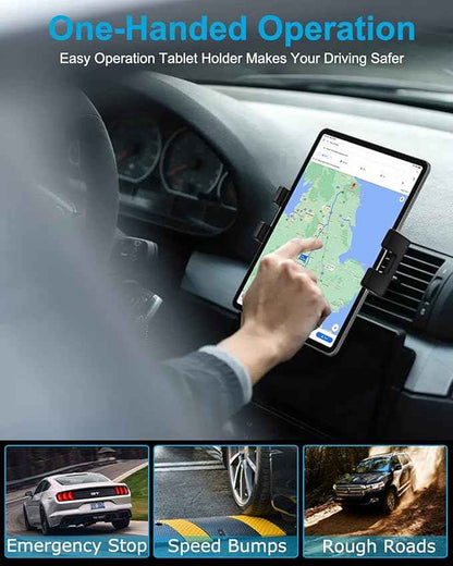 woleyi Car Vent Tablet Mount, Air Vent Clip Tablet Holder for Car with Adjustable Metal Hook Clamp, Compatible with iPad Pro/Air/Mini, Galaxy Tabs/Z Fold, iPhone, More 4.7-13" Cell Phones and Tablets