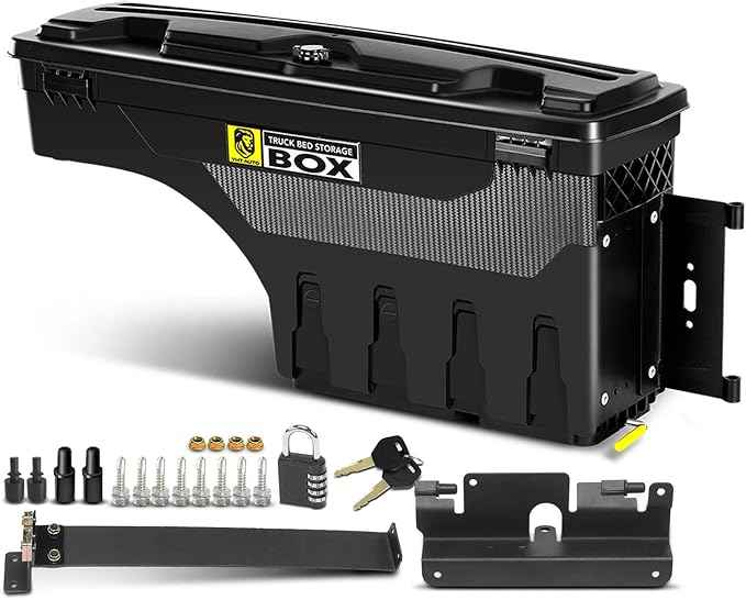YHTAUTO Truck Bed Storage Tool Box Lockable Compatible with 2007-2018 Chevrolet Silverado & GMC Sierra 1500 2500 3500, 2019 Silverado/Sierra 1500 Passenger Side, Swing Waterproof Wheel Well Toolbox