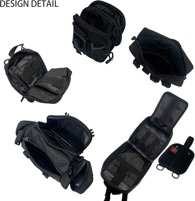 7 PACK Tactical Car Seat Back Organizer With 5 Detachable Pouches Upgrade Tactical Molle Vehicle Panel Organizer Universal fits for Most of Car Truck Ford Jeep Vehicle