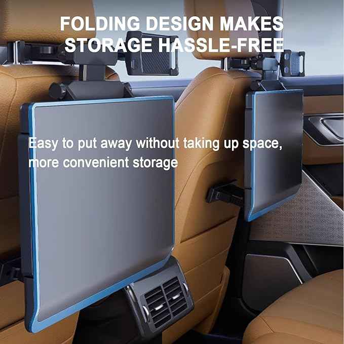 Portable Car Seat Tray Table, Car Backseat Table, Adjustable Seat Back Laptop Desk, Foldable Telescopic Auto Backseat Food Trays Desk, for Working, Writing, Eating, Traveling
