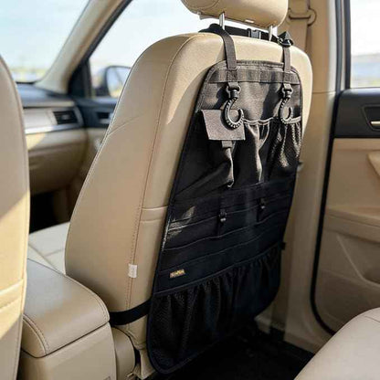 Car Seat Back Organizer, Heavy Duty Back Seat Organizer with Multiple Storage Pockets, Work Truck & SUV Seat Back Storage Bag for Tools, Tablet, Bottles & Essentials – Universal Fit
