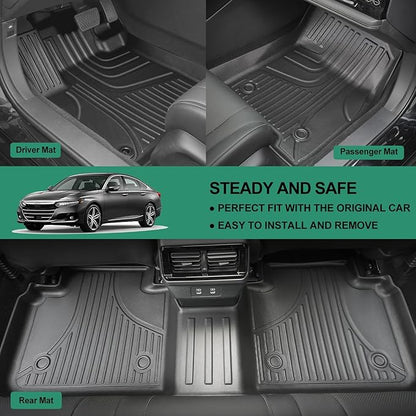 for 2023-2026 Honda Accord Floor Mats and Cargo Liner (Include Hybrid) - All Weather Floor Mats and Trunk Mat - Custom Fit Floor Liners and Cargo Mat for Honda Accord Sedan 2023-2026