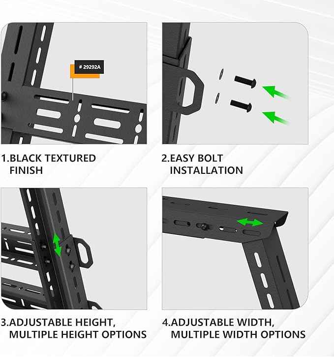 Truck Cargo Rack Adjustable 16.8-25" High Bed Racks Cargo Carrier Compatible with Toyota Tacoma/Tundra/Titan/Frontier/Gladiator JT/Ford F-Series/Silverado/Sierra/Dodge Ram