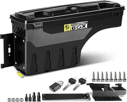 YHTAUTO Driver Side Truck Bed Storage Tool box Compatible with 2015-2023 Chevrolet Colorado & GMC Canyon, 2019-2021 Fits 74" Bed, Lockable Swing Waterproof Wheel Well Toolbox