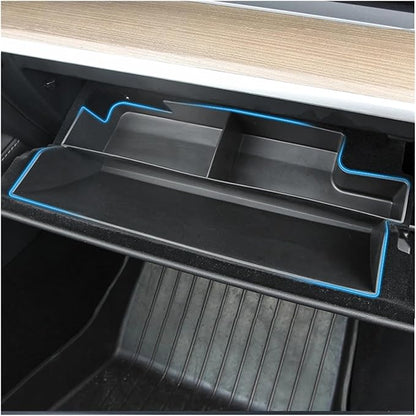 Compatible for Tesla Model 3/Y 2017-2022 Car Copilot Storage Box Accessories Glove Box Layered Sorting Board Glove Box Storage Box TPE, huangtao2004