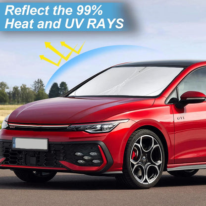 Sunshade for 2015-2023 2024 2025 Volkswagen Golf GTI e-Golf VW Golf R 4 Door Hatchback Accessories Front Window Shield Cover for Windshield Sun Visor