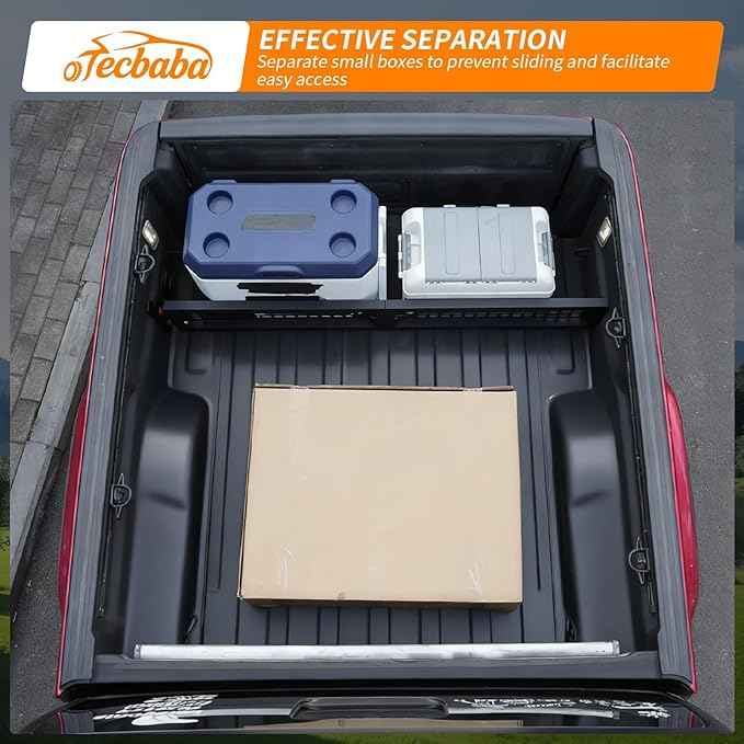 Truck Bed Divider Compatible with 2020-2026 Jeep Gladiator JT Non-Slip Cargo Organizer Management Aluminium Alloy Foldable Keep Organized for Cargo Area All Weather 2025 Gladiator Accessories