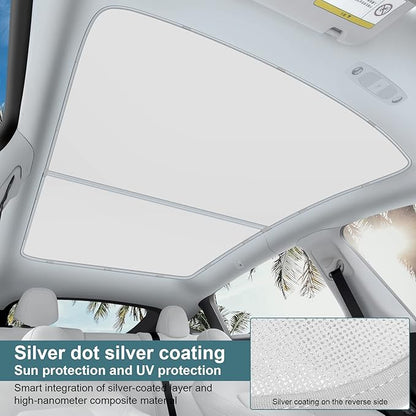 Roof Sunshades for Tesla Model Y 2021-2025, Upgraded [Cooling Tech, Heat Insulation] Non-Sag Sunroof Shade for Tesla Model Y Accessories (Not fit 2025-2026 Juniper)
