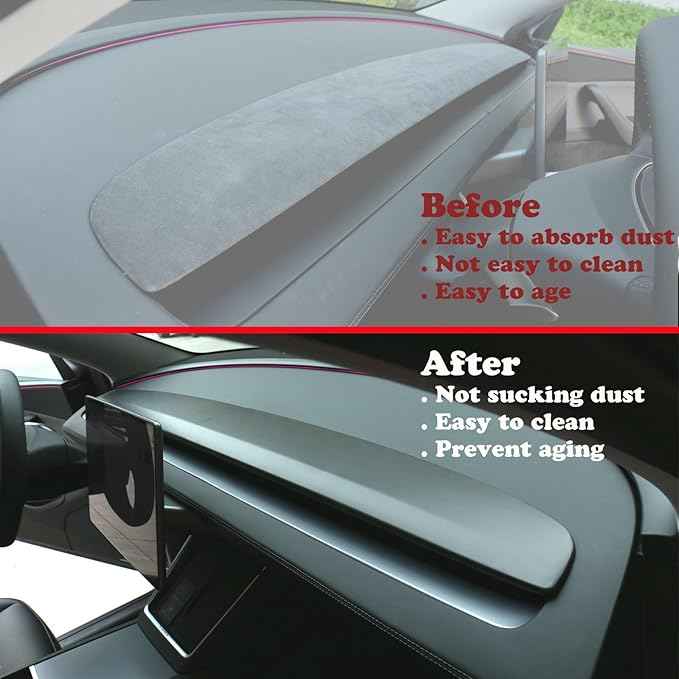 Goodangie00 4Pcs ABS Center Console Dashboard Cover Wrap Interior Accessories Compatible with 2025 2026 Tesla Model Y Juniper Accessories(Matte Black)