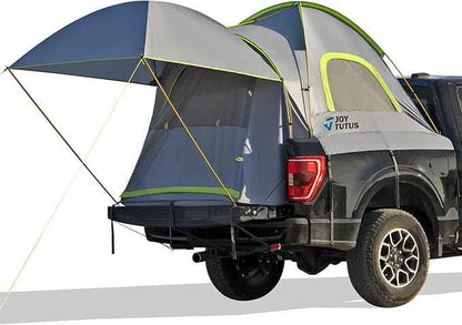 JOYTUTUS Pickup Truck Tent 5.0ft Bed Tent with Removable Awning, Waterproof PU2000mm Double Layer for 2 Person, Portable Truck Bed Tent - Green, Aluminum Pole