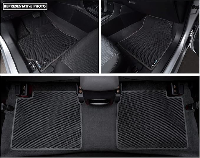 CLIM ART All-Weather Car Floor Mats Compatible with Hyundai Kona 2018-2023, Custom-Fit Heavy-Duty Floor Liners for Cars & SUVs, Car Accessories for Men & Women, Black - FL011418123