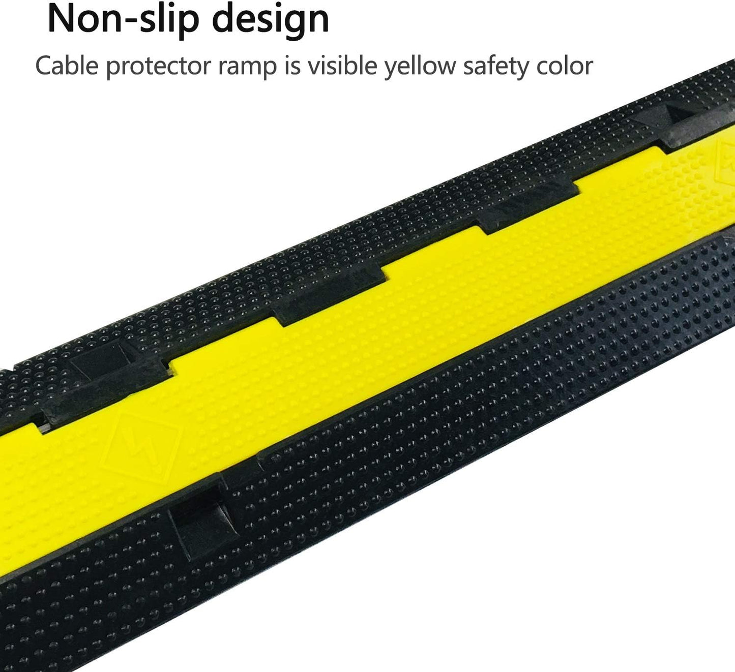 3 Pack Rubber Cable Ramp Hose Cable Protector Ramp 2 Channel 22000Lbs Load Capacity Traffic Speed Bump Wires Power Lines Extension Cord Cover for Indoor Outdoor