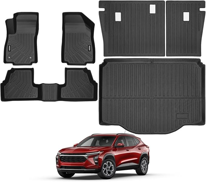 Custom Fit Floor Mats for Chevrolet/Chevy Trax 2014-2023, All Weather TPE Floor Liners with Trunk Mat & Backrest Protectors, Odorless Full Set Interior Accessories