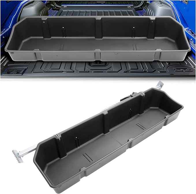 HECASA Adjustable 55-69 inch Truck Storage Box Compatible with Ford Chevy Chevrolet GMC Dodge Ram Toyota Nissan, Universal Truck Bed Storage Cargo Organizer Beds, Secure Cargo Organizer