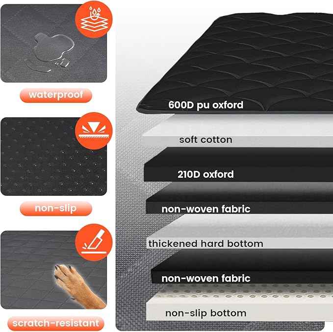 Egles Dog Car Seat Cover for Back Seat, Back Seat Extender for Dogs with Hard Bottom - New Non-Slip, Waterproof, Scratch Resistant, Portable Dog Hammock, Suitable for Cars, SUVs and Trucks