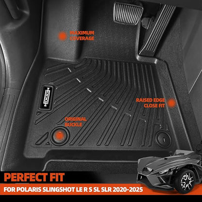 Custom Fit Floor Mats for Polaris Slingshot LE R S SL SLR 2020-2025, All Weather TPE Floor Liners, Odorless Full Set Interior Accessories