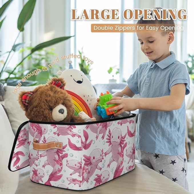 Ocean Storage Bins with Zipper Lids for Bedroom Kitchen Bathroom Storage Basket Foldable Toy Cube Storage Organizer for Kid Teen Women Men