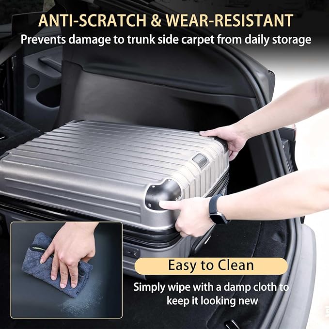 2PCS Rear Trunk Side Protector Covers for Tesla Model Y Juniper 2025 2026, Full Coverage Left & Right Trunk Side Guard Panel Protectors for Model Y Juniper Accessories, Anti-Scratch, Wear-Resistant