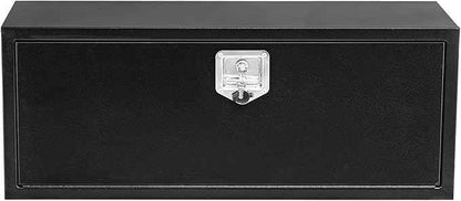 Black Steel Truck Bed Tool Box, Powder Coated Storage Chest, Weatherproof Trailer ToolBox Storage Organizer for Pickup, Truck Bed, RV, Trailer (30 * 18 * 18)