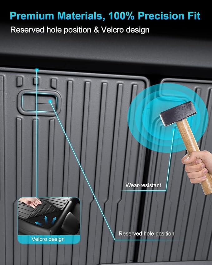 2nd Row Seatback Protector Compatible with Tesla Model 3 Highland 2024-2026 5 Seat Back Seat Cover Mat All Weather Cargo Liner Accessories | Custom Fit Trunk Protection (2PCS Backrest Protector)